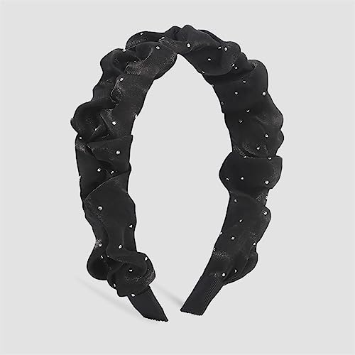 Youllyuu Blume Falten Stirnband Für Frauen Chiffon Kreuz Geknotet Solide Satin Haarband Lünette Haarband Schmuck Zubehör 12 von Youllyuu