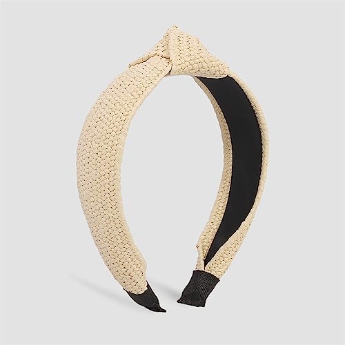 Youllyuu Bohemian Haarband Sommer Stroh Geknotet Stirnband Für Frauen Handgemachte Haar Hoop Haar Zubehör Headwear Khaki von Youllyuu