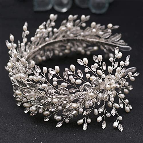 Youllyuu Braut-Stirnbänder, Perlen-Strass-Haarbänder für Hochzeiten, Damen, Kopfreifen, Braut-Kopfbedeckung von Youllyuu