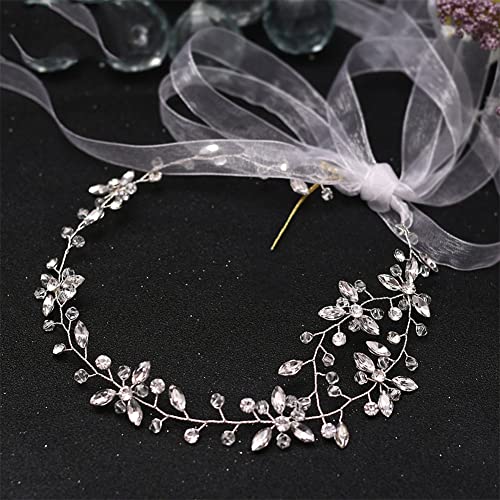 Youllyuu Braut Stirnband Hochzeit Kopfbedeckung Braut Haarranbe Strass Haarschmuck Frauen Kopfstück von Youllyuu