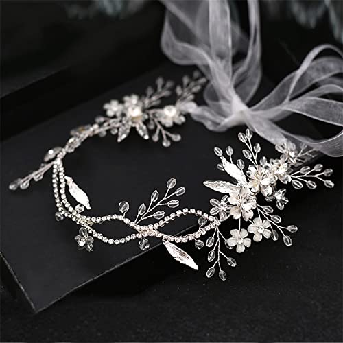 Youllyuu Braut Stirnband Hochzeit Kopfbedeckung Braut Haarranbe Strass Haarschmuck Frauen Kopfstück von Youllyuu