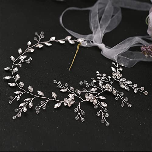 Youllyuu Braut Stirnband Hochzeit Kopfbedeckung Braut Haarranbe Strass Haarschmuck Frauen Kopfstück von Youllyuu