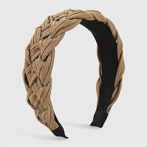 Youllyuu Breite Geflochtene Stirnband Mode Soild Haarband Für Frauen Mädchen Turban Haar Zubehör Schmuck Headwear Khaki von Youllyuu