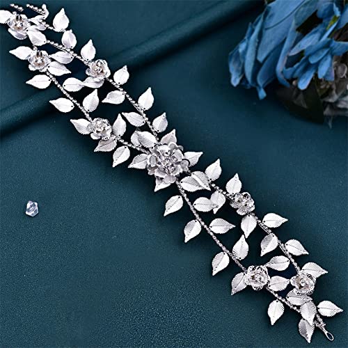 Youllyuu Damen-Haarreif mit Blatt-Motiv, Legierung, Hochzeit, Brautschmuck, Tiara, Kopfschmuck von Youllyuu