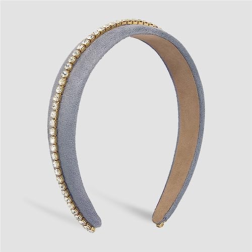 Youllyuu Einfarbig Haarband Strass Stirnbänder Für Frauen Tuch Stirnband Haarschmuck Party Haar Zubehör gray9 von Youllyuu