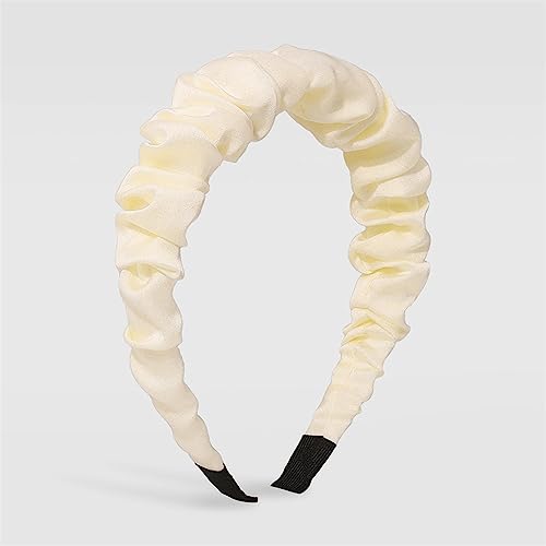 Youllyuu Faltige Haarband Für Frauen Mädchen Satin Seide Haarbänder Geknotet Stirnband Große Ring Stirnbänder Haarschmuck beige von Youllyuu