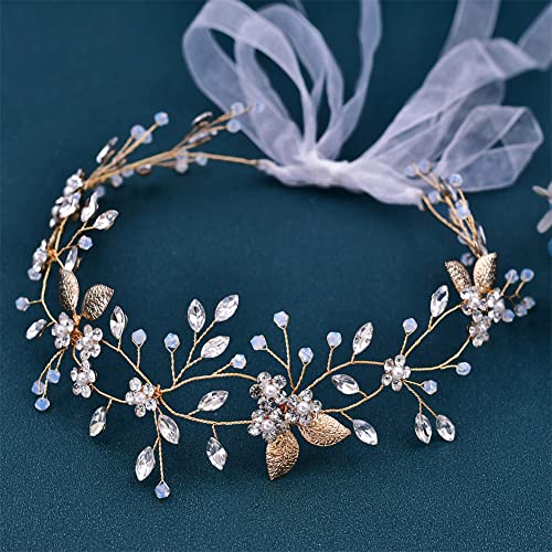 Youllyuu Hochzeit Braut Stirnband Frauen Tiara Kopfschmuck Brautjungfer Haarband Braut Kopfschmuck von Youllyuu