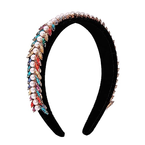Youllyuu Kristall Strass Stirnband Handgemachte Weiße Perlen Haarbänder Für Frauen Hochzeit Party Kopfschmuck bunt von Youllyuu