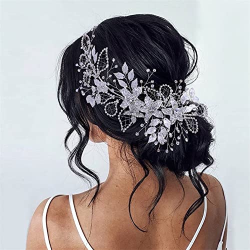 Youllyuu Legierung Blume Braut Kristall Stirnband Braut Tiara Hochzeit Kopfschmuck Frauen Strass Kopfbedeckung von Youllyuu