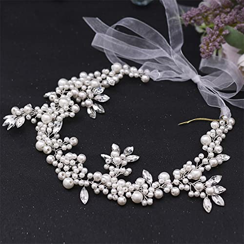 Youllyuu Legierung Blume Braut Stirnband Kristall Hochzeit Haar Ranke Tiara Handmade Haarband Braut Kopfschmuck von Youllyuu