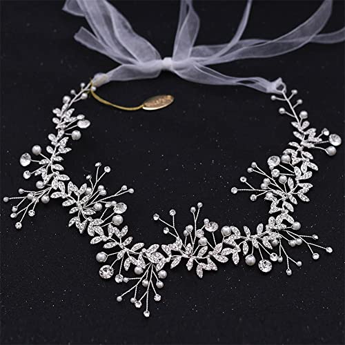 Youllyuu Legierung Blume Braut Stirnband Kristall Hochzeit Haar Ranke Tiara Handmade Haarband Braut Kopfschmuck von Youllyuu