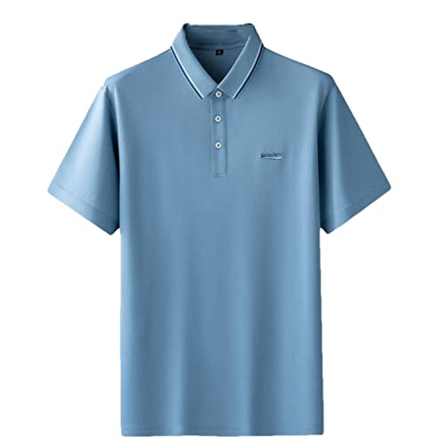 Youllyuu Leichtes Poloshirt für Herren, Sommer, lässig, Business, Revers, T-Shirts, Kurzarm, Revers, blau, 3XL von Youllyuu