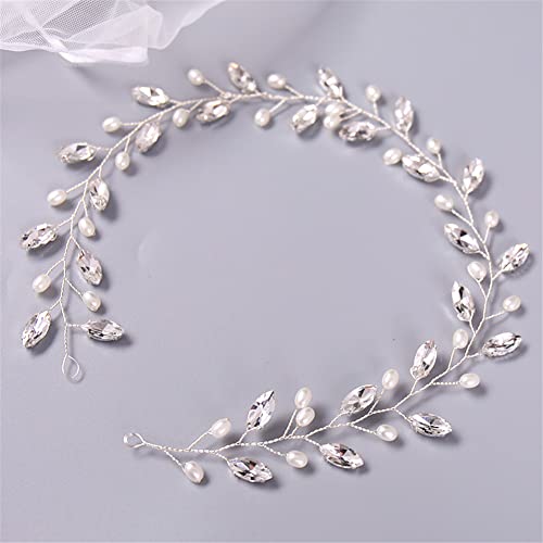 Youllyuu Perlen-Kristall-Haarreifen, Haarbänder, Tiaras für Braut, Frauen, Hochzeit, Brautschmuck, Schmuckband von Youllyuu