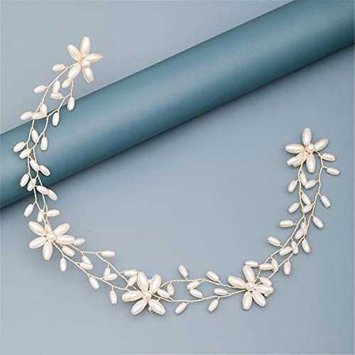 Youllyuu Perlen-Strass-Blumen-Stirnband, Hochzeit, Haarschmuck, Damen, Brautschmuck, Haarschmuck von Youllyuu