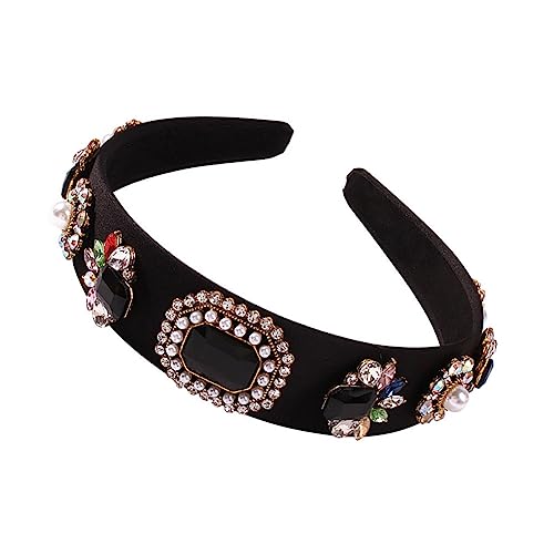 Youllyuu Retro Strass Haarbänder Damen Ethnische Bunte Kristall Lünette Stirnband Barock Kopf Schmuck 22 von Youllyuu