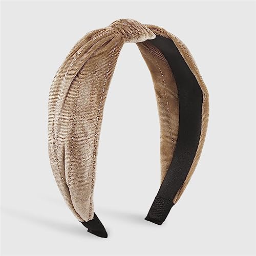 Youllyuu Solide Velour Stirnbänder Geknotet Gestreiftes Haarband Frauen Lünette Herbst Winter Lünette Haarschmuck Mädchen Headwear Khaki von Youllyuu