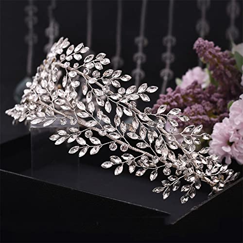 Youllyuu Strass-Braut-Stirnband, Hochzeitskronen, Damen-Tiara, handgefertigt, Hochzeit, Braut, Kopfbedeckung von Youllyuu