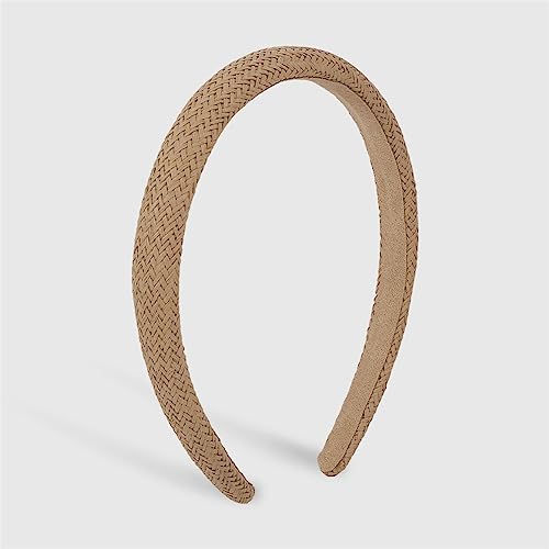 Youllyuu Stroh Gewebte Geflochtene Stirnband Für Frauen Soild Dünne Bast Haarband Haar Zubehör Handgemachte Boho Headwear Khaki von Youllyuu