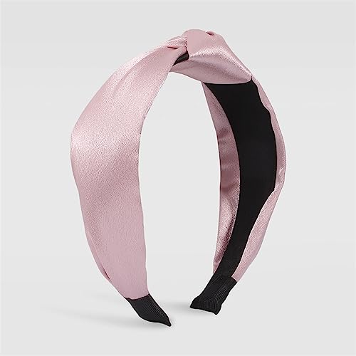 Youllyuu Top Geknotet Haarbänder Frauen Solide Stickerei Haarband Mit Blume Strass Kopf Band Weiche Fleck Headwear Rosa-1 von Youllyuu