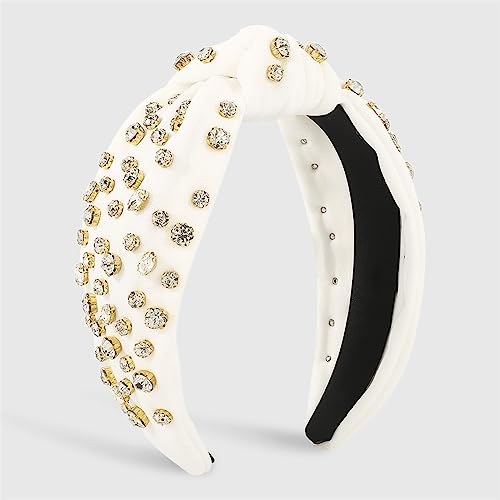 Youllyuu Top Knoten Peals Stirnband Soild Farbe Strass Haarbänder Haar Zubehör Tiara Headwear Schmuck Für Frauen 6 von Youllyuu