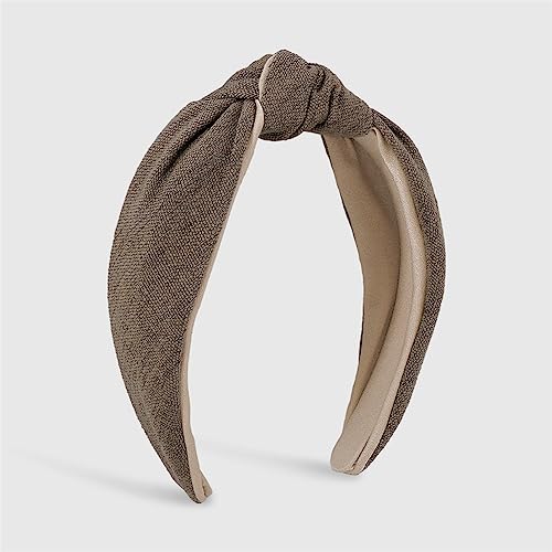 Youllyuu Vintage Knotted Headband For Women Girls Wide Hairbands Solid Center Cross Knoted Hair Hoop Lünette Headdress Khaki von Youllyuu