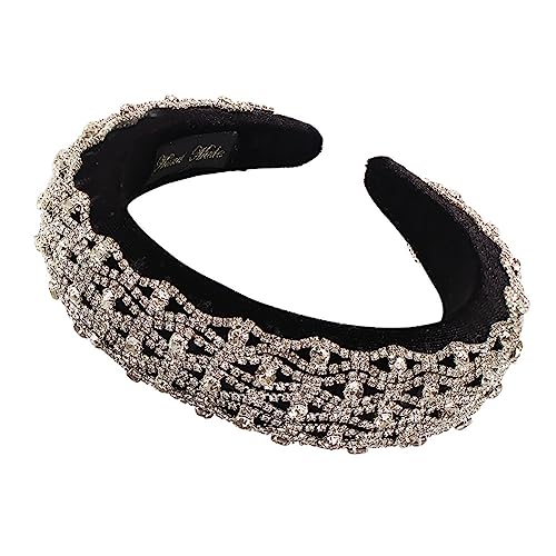 Youllyuu Voller Strass Haarbänder Damen Haarschmuck Dame Mode Stirnband Gepolstert Haar Hoop Kopfschmuck weiß 2 von Youllyuu