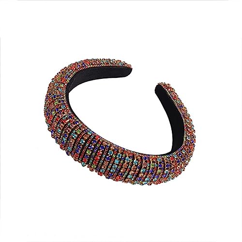 Youllyuu Voller Strass Stirnband Für Frauen Gepolstert Haarband Schwarz Splitter Breite Haar Hoop Mode Headwear Haar Zubehör bunt von Youllyuu