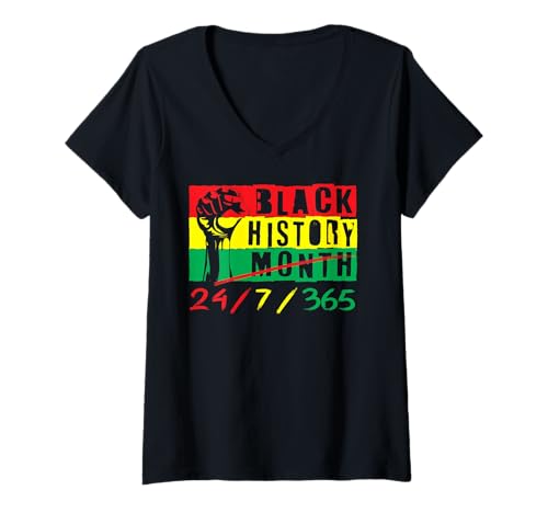 Damen Black History Month ist jeden Tag T-Shirt mit V-Ausschnitt Damen Black History Month ist jeden Tag T-Shirt mit V-Ausschnitt von Young, Black & Educated Apparel