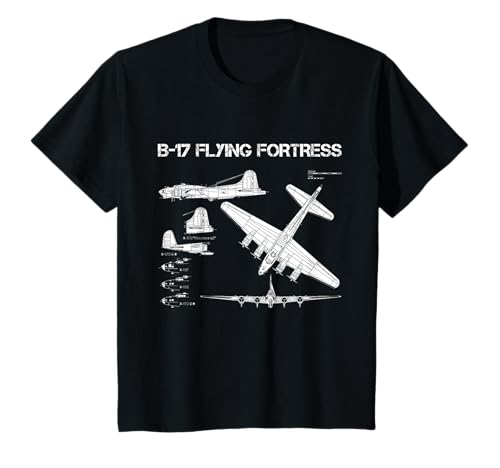 B-17 Fliegende Festung für Kinder, die die Luftfahrt des 2. Weltkriegs lieben T-Shirt von Young Aviators WW2 Warbird Series