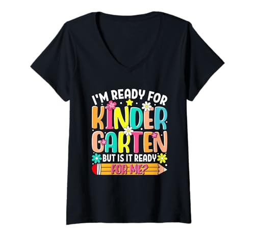 Damen Buntes Kindergarten-Design für Kinder T-Shirt mit V-Ausschnitt Damen Buntes Kindergarten-Design für Kinder T-Shirt mit V-Ausschnitt von Young Learner Designs