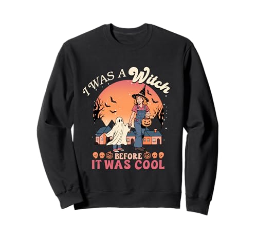 Ich war eine Hexe, Bevor es cool war Lustige Mama Junge Mutter Sweatshirt von Young Parent 90s Nostalgia Halloween Style Apparel