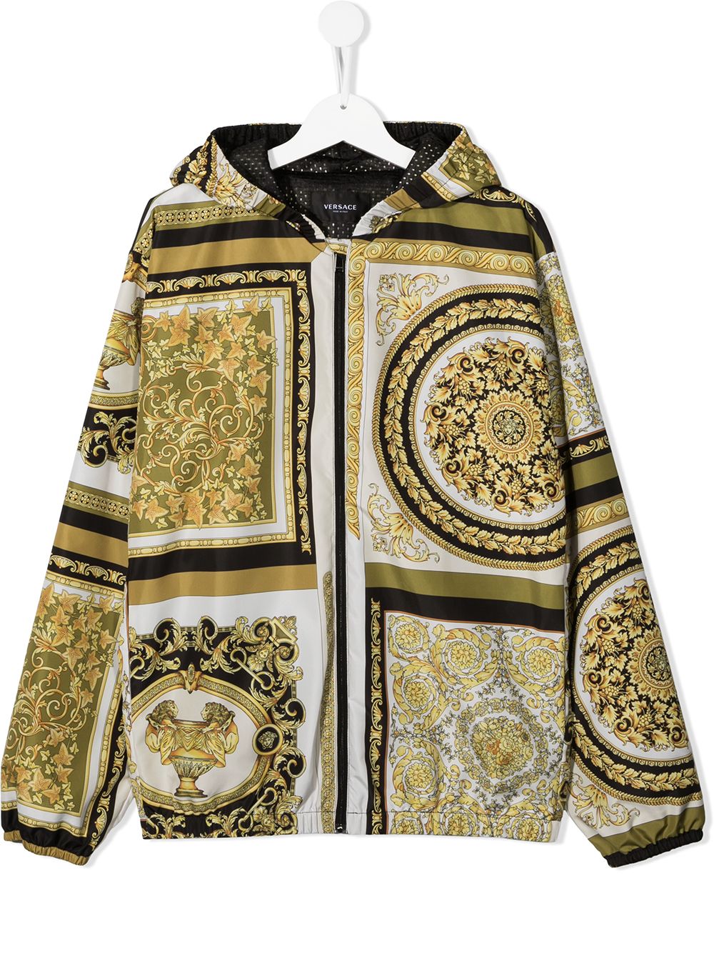 Versace Kids Kapuzenjacke mit "Barocco"-Print - Gelb von Versace Kids