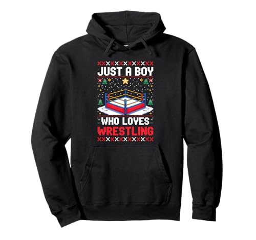 Lustiger Ring Just A Boy Who Loves Wrestling Pullover Hoodie von Young Wrestler Enthusiast Sports Tee´s