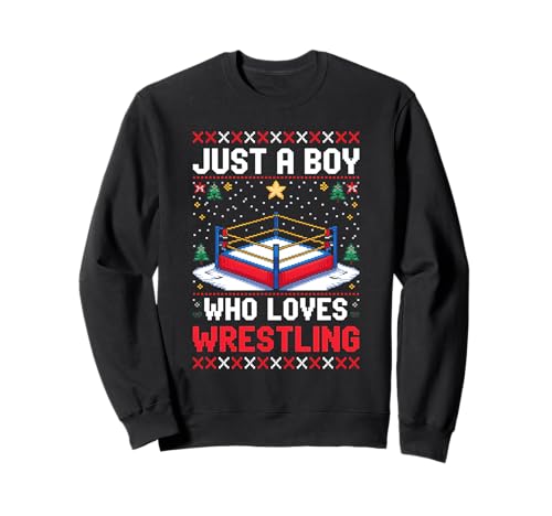 Lustiger Ring Just A Boy Who Loves Wrestling Sweatshirt Lustiger Ring Just A Boy Who Loves Wrestling Sweatshirt von Young Wrestler Enthusiast Sports Tee´s