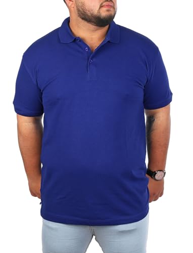 Young & Rich Herren Übergröße Polo Shirt einfarbig Uni Basic Big Size optimierte Moderne Passform, Grösse:3XL, Farbe:Blau von Young&Rich