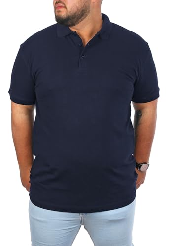 Young & Rich Herren Übergröße Polo Shirt einfarbig Uni Basic Big Size optimierte Moderne Passform, Grösse:3XL, Farbe:Dunkelblau von Young&Rich