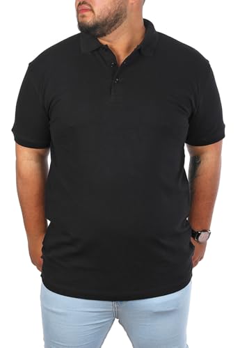 Young & Rich Herren Übergröße Polo Shirt einfarbig Uni Basic Big Size optimierte Moderne Passform, Grösse:3XL, Farbe:Schwarz von Young & Rich