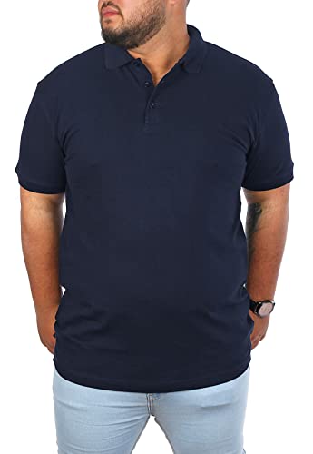 Young & Rich Herren Übergröße Polo Shirt einfarbig Uni Basic Big Size optimierte Moderne Passform, Grösse:4XL, Farbe:Dunkelblau von Young&Rich