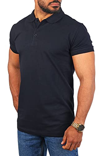 Young & Rich Herren Uni Polo Shirt mit Knopfleiste Regular fit einfarbig Basic 1002 Größe S bis 9XL!, Grösse:4XL, Farbe:Navyblau von Young&Rich