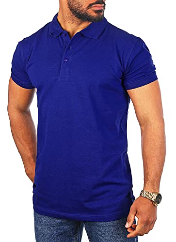 Young & Rich Herren Uni Polo Shirt mit Knopfleiste Regular fit einfarbig Basic 1002 Größe S bis 9XL!, Grösse:4XL, Farbe:Royalblau von Young&Rich