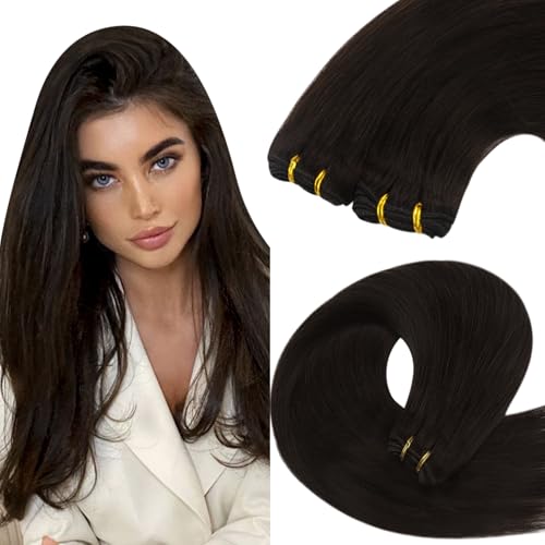 YoungSee 100g Echthaar Tressen 60 cm Lang Remy Haartressen Doppelt Weave Extensions Braun für Damen #2 YoungSee 100g Echthaar Tressen 60 cm Lang Remy Haartressen Doppelt Weave Extensions Braun für Damen #2 von YoungSee