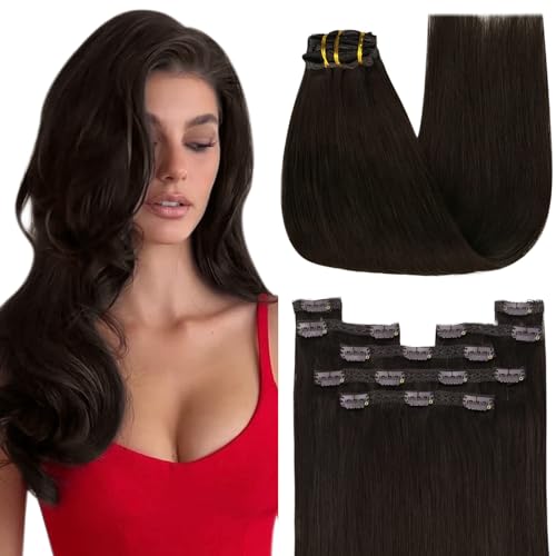 YoungSee 150g Clip-In Extensions Echthaar Dunkelstes Braun 55cm Haarverlangerung Clips Dunkelstes Braun Clip Haarextensions Dickes Haare Extension Remy fur Damen #2 YoungSee 150g Clip-In Extensions Echthaar Dunkelstes Braun 55cm Haarverlangerung Clips Dunkelstes Braun Clip Haarextensions Dickes Haare Extension Remy fur Damen #2 von YoungSee