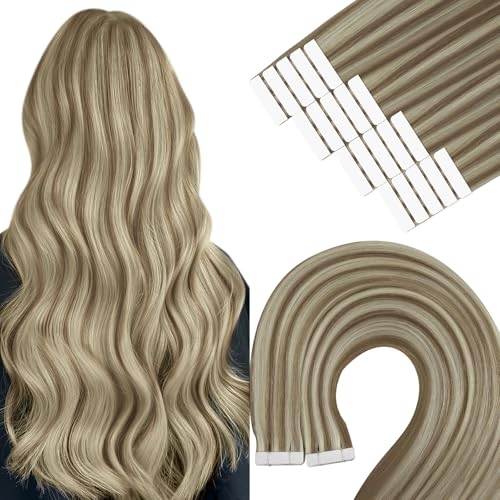 YoungSee Echthaar Extensions Tape Hellbraun Tape in Extensions Echthaar Braun Strahnchen Blond Tape-in Haarextension 40cm Tapes Haarverlangerung Echt Haar Glatt 50g fur Damen #P8A/60 YoungSee Echthaar Extensions Tape Hellbraun Tape in Extensions Echthaar Braun Strahnchen Blond Tape-in Haarextension 40cm Tapes Haarverlangerung Echt Haar Glatt 50g fur Damen #P8A/60 von YoungSee