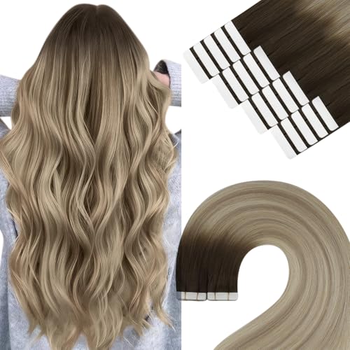 YoungSee Tape Extensions Echthaar Balayage Echthaar Extensions Tape Braun Balayage Blond 35cm Invisible Tape-in Haarextension Remy Haarverlangerung Tapes Nahtlos fur Damen 50g #3/8/22 YoungSee Tape Extensions Echthaar Balayage Echthaar Extensions Tape Braun Balayage Blond 35cm Invisible Tape-in Haarextension Remy Haarverlangerung Tapes Nahtlos fur Damen 50g #3/8/22 von YoungSee