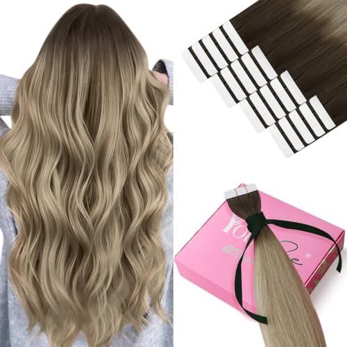 YoungSee Echthaar Extensions Tape Balayage Tape Extensions Echthaar Braun Balayage Blond Invisible Tape-in Haarextension Tapes Haarverlangerung Echt Haar Remy fur Damen 55cm 50g #3/8/22 YoungSee Echthaar Extensions Tape Balayage Tape Extensions Echthaar Braun Balayage Blond Invisible Tape-in Haarextension Tapes Haarverlangerung Echt Haar Remy fur Damen 55cm 50g #3/8/22 von YoungSee