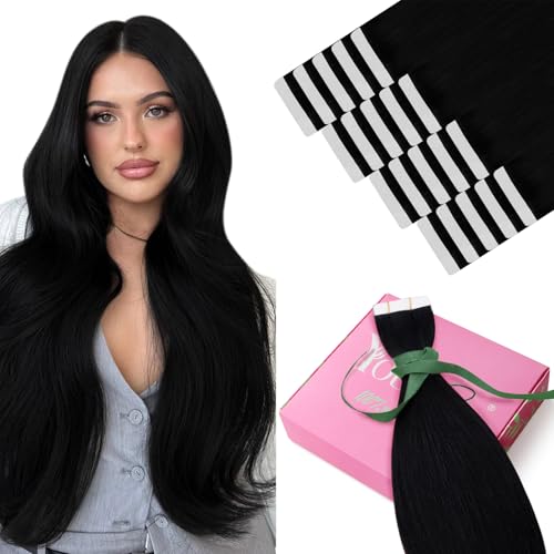 YoungSee Echthaar Extensions Tape Schwarz 35cm Tape Extensions Echthaar Schwarz Remy Haarverlangerung Tape-in Haarextensions fur Damen Tapes Kleber Nahtlos 50g #1 YoungSee Echthaar Extensions Tape Schwarz 35cm Tape Extensions Echthaar Schwarz Remy Haarverlangerung Tape-in Haarextensions fur Damen Tapes Kleber Nahtlos 50g #1 von YoungSee