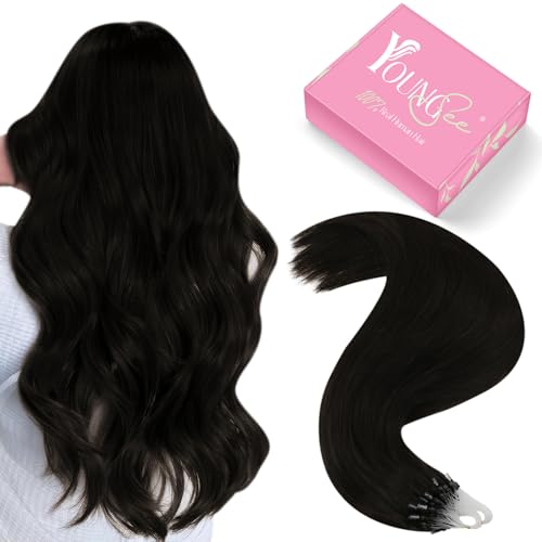 YoungSee Extensions Echthaar Microring Braun 40 cm Micro Ring Extensions Echthaar Dunkelblond Micro Loop Hair Extension 50g Haarverlängerung Microring Remy Haar Micro Haar Damen Echthaar 50g #2 von YoungSee