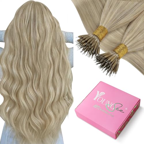 YoungSee Extensions Echthaar Nanoring Blond 45cm Nanoring Extensions Echthaar Aschblond Highlights Platinblond Nano Ring Haare Remy Nano Extensions Echthaar Nano Beads fur Damen 50g #18/613 YoungSee Extensions Echthaar Nanoring Blond 45cm Nanoring Extensions Echthaar Aschblond Highlights Platinblond Nano Ring Haare Remy Nano Extensions Echthaar Nano Beads fur Damen 50g #18/613 von YoungSee