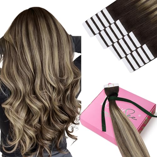 YoungSee Tape Extensions Braun Blond 50 cm Invisible Tape Extensions Echthaar Dunkelbraun Ombre Blond Tape in Extensions Nahtlos Echthaar Extensions Tape Remy Haare fur Damen 50g #4/18/4 YoungSee Tape Extensions Braun Blond 50 cm Invisible Tape Extensions Echthaar Dunkelbraun Ombre Blond Tape in Extensions Nahtlos Echthaar Extensions Tape Remy Haare fur Damen 50g #4/18/4 von YoungSee