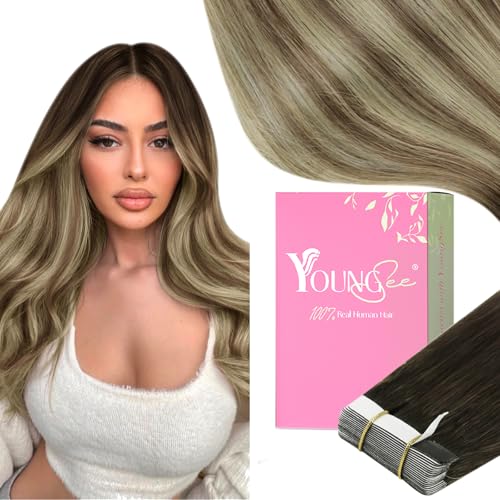 YoungSee Tape Extensions Echthaar Balayage 35cm Echthaar Tape in Extensions Dunkelbraun Ombre Braun Blond Tape in Hair Extensions Remy Echthaar Extensions Tape Glatt fur Damen 50g #4/6/22 YoungSee Tape Extensions Echthaar Balayage 35cm Echthaar Tape in Extensions Dunkelbraun Ombre Braun Blond Tape in Hair Extensions Remy Echthaar Extensions Tape Glatt fur Damen 50g #4/6/22 von YoungSee